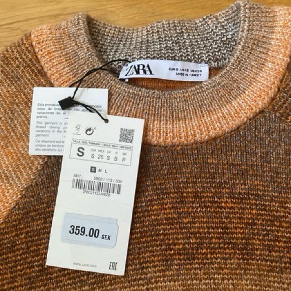 Zara Fringe Striped Cropped Sweater - New - Picture 14 of 16